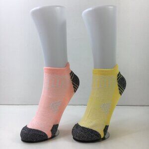 Womens Ankle Socks Set 2 Geometric Pattern Peach Yellow Gray